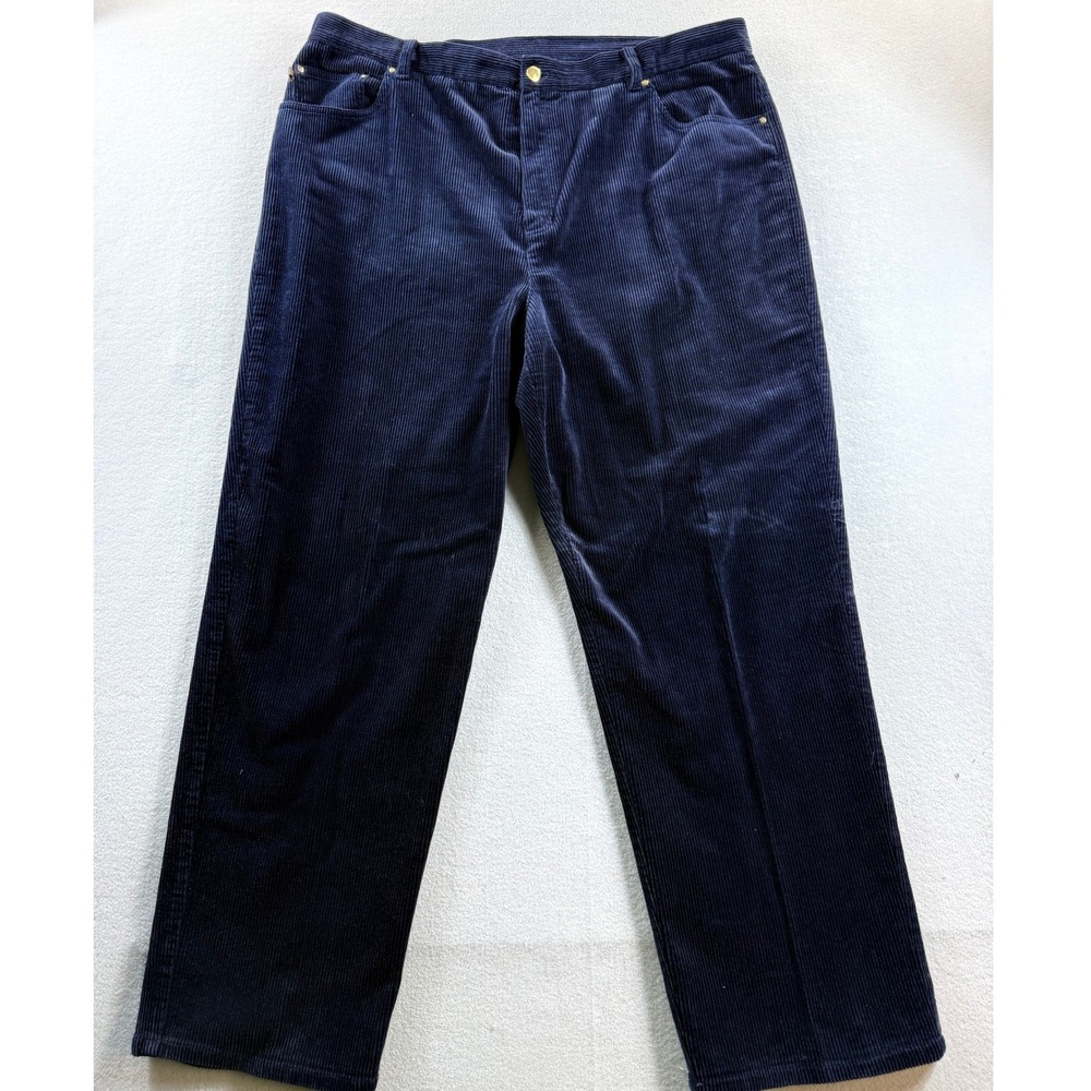 Lauren Jeans Co. Ralph Lauren Pants Women 20W Navy Corduroy Straight Leg